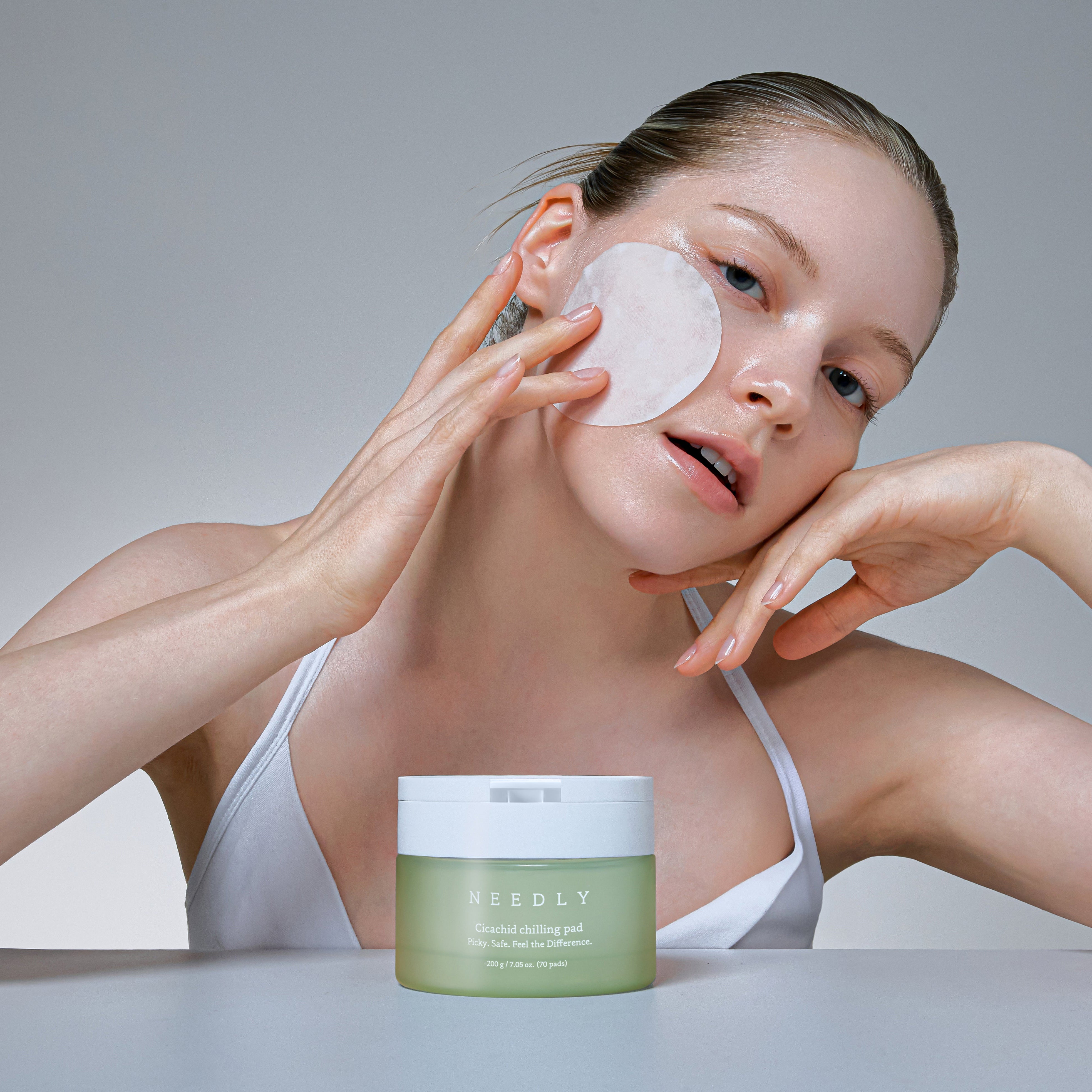 YABUKO nomierinoši spilventiņi ar Centella Needly Cicachid, 70 gab, relaksējoši un mīksti uz sejas vai kakla.