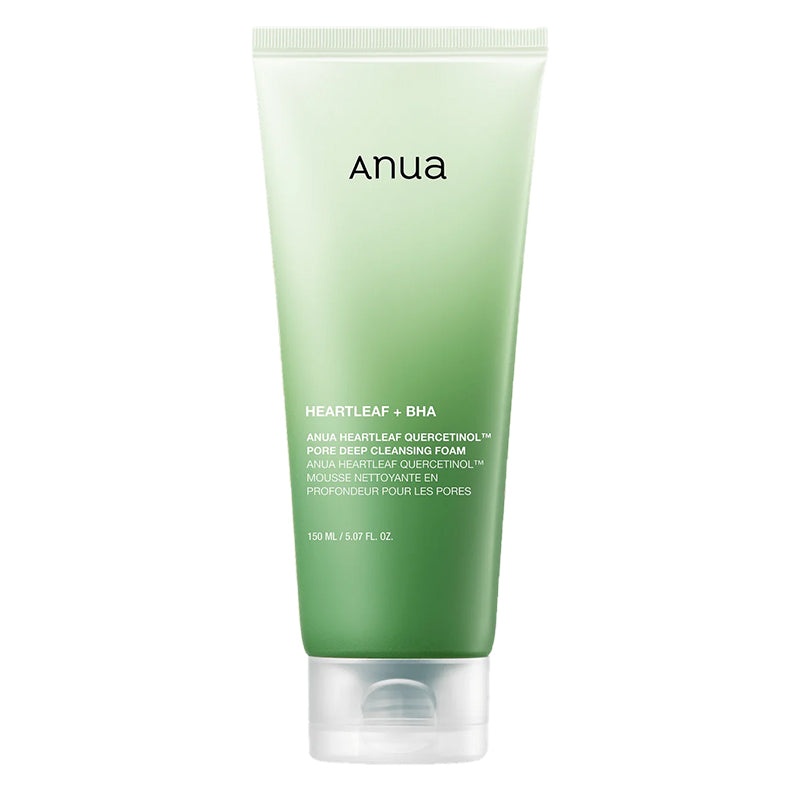 YABUKO ANUA sejas tīrīšanas putas ar heartleaf un quercetinol, dziļai poru attīrīšanai, 150ml jutīgai ādai
