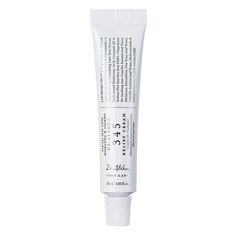 Nomierinošs sejas krēms Dr. Althea Pro Lab 345 no YABUKO, 15 ml, ar relaksējošu un mīkstinošu tekstūru.