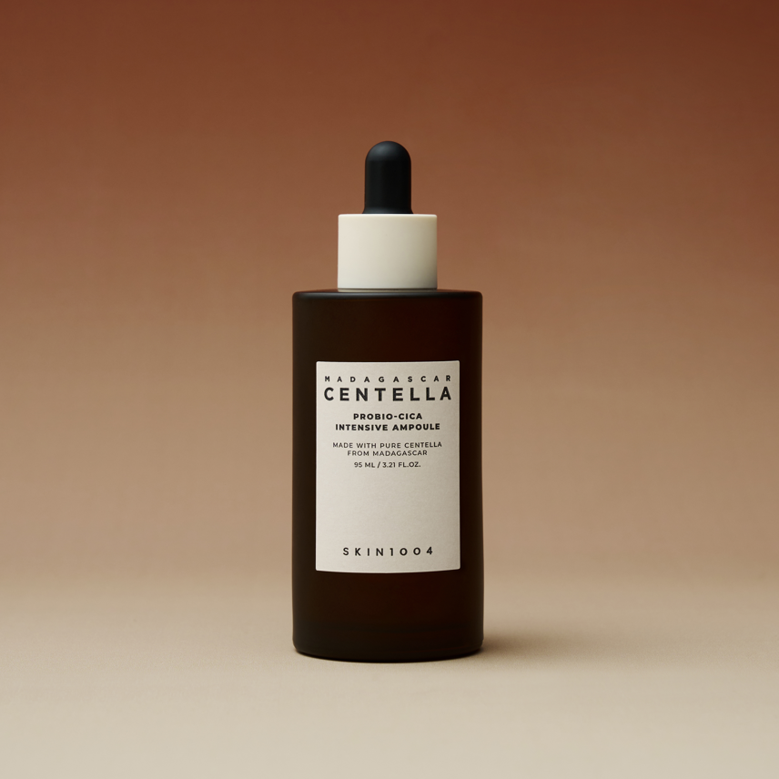 YABUKO SKIN1004 Centella Probio-Cica intensīva ampula ar zaļām pudelēm un ampulas dozatoru, piemērota ādas kopšanai