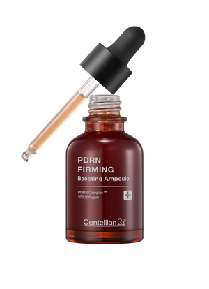 YABUKO PDRN stiprinošs serums un ampulas ar Centellian24 Firming Boosting Ampoule, iepakojums un produkta iepazīšanās attēls.
