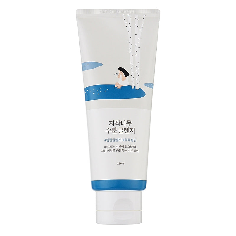 YABUKO ROUND LAB Birch Juice mitrinošs sejas tīrāmais līdzeklis sausai ādai, 150 ml, maigs attīrošs produkts.