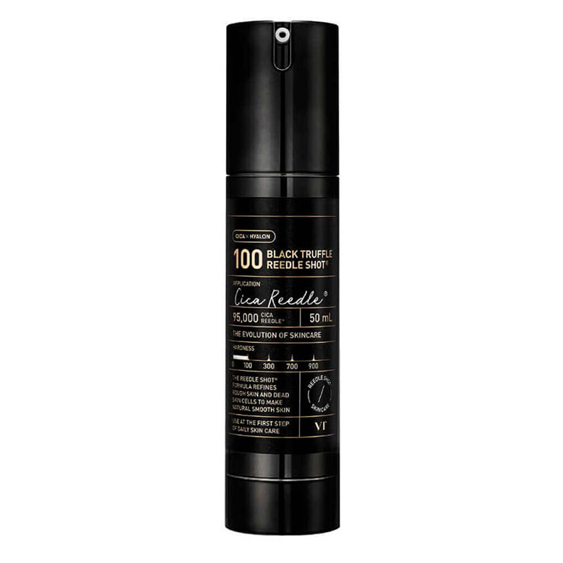 Pretnovecošanās sejas ampula VT Cosmetics Black Truffle Reedle Shot, 50 ml, YABUKO serums pret grumbām un novecošanos.