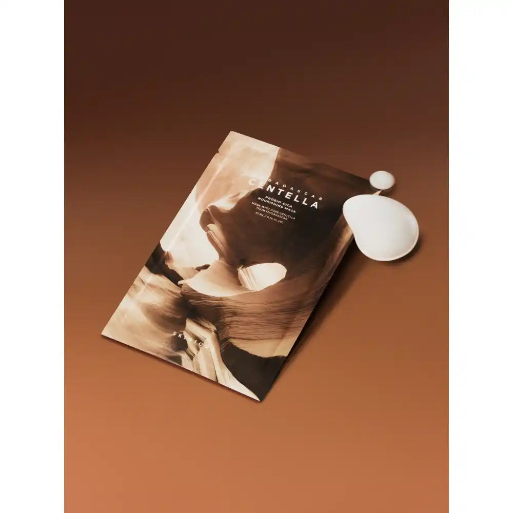 YABUKO SKIN1004 Centella Probio-Cica barojoša sejas maska, 22ml, mitrinoša un nomierinoša sejas kopšanas maska